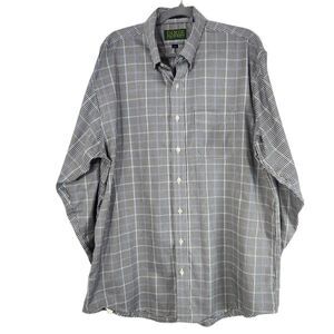 Dixie Pickers Black and Blue Plaid Button-Up Shirt Size XL Preppy Plaid Shirt
